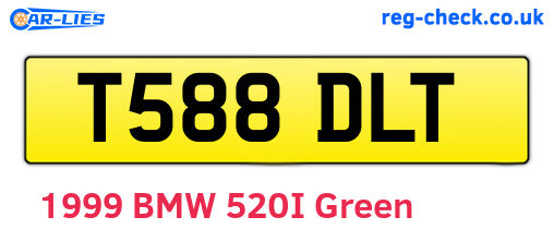 T588DLT are the vehicle registration plates.