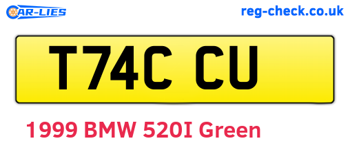 T74CCU are the vehicle registration plates.