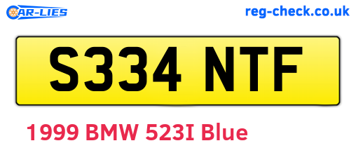 S334NTF are the vehicle registration plates.