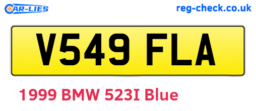 V549FLA are the vehicle registration plates.