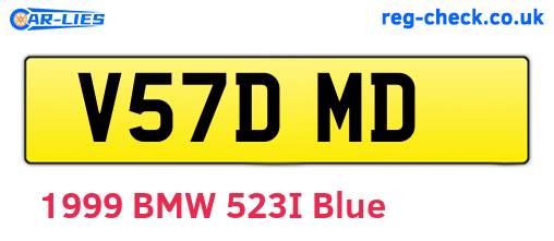 V57DMD are the vehicle registration plates.