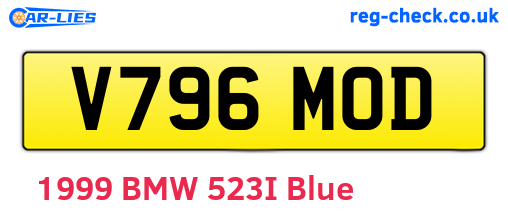V796MOD are the vehicle registration plates.