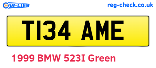T134AME are the vehicle registration plates.