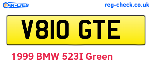 V810GTE are the vehicle registration plates.