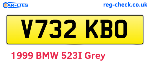 V732KBO are the vehicle registration plates.