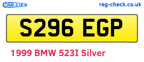 S296EGP are the vehicle registration plates.