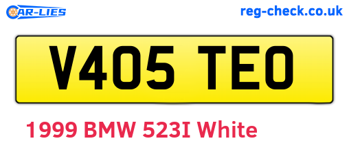 V405TEO are the vehicle registration plates.