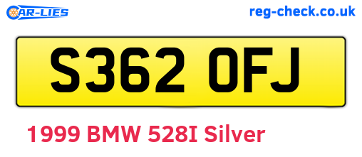 S362OFJ are the vehicle registration plates.