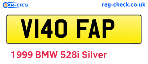 V140FAP are the vehicle registration plates.