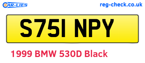 S751NPY are the vehicle registration plates.