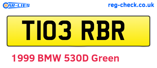 T103RBR are the vehicle registration plates.