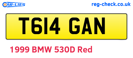 T614GAN are the vehicle registration plates.