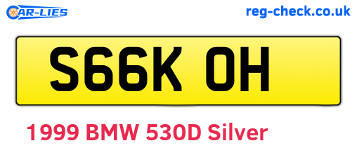S66KOH are the vehicle registration plates.
