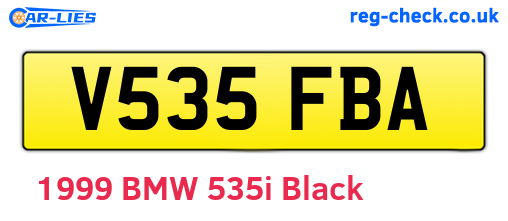 V535FBA are the vehicle registration plates.