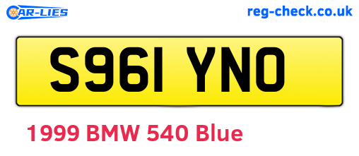 S961YNO are the vehicle registration plates.