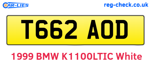 T662AOD are the vehicle registration plates.
