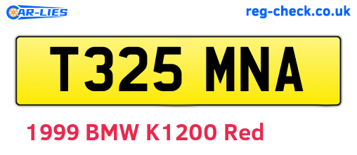 T325MNA are the vehicle registration plates.