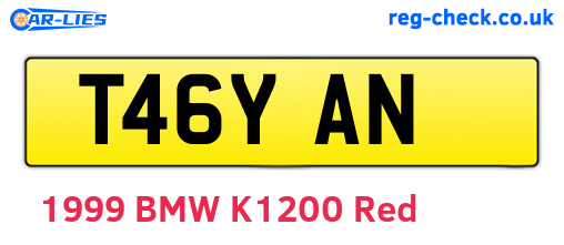 T46YAN are the vehicle registration plates.