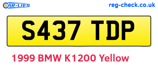 S437TDP are the vehicle registration plates.