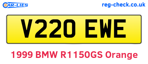 V220EWE are the vehicle registration plates.