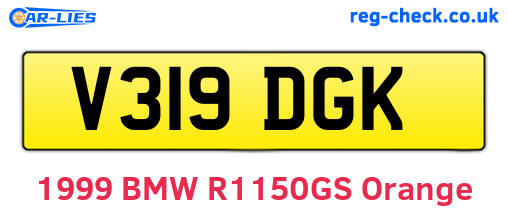 V319DGK are the vehicle registration plates.