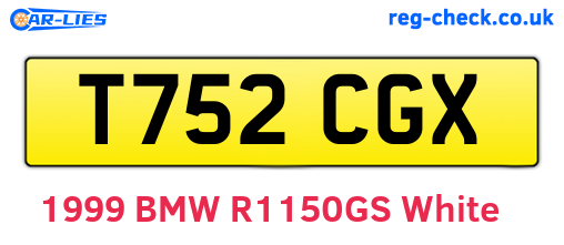 T752CGX are the vehicle registration plates.