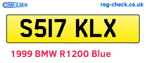 S517KLX are the vehicle registration plates.