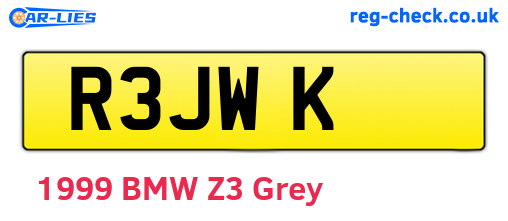 R3JWK are the vehicle registration plates.