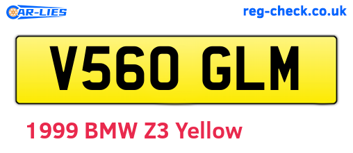 V560GLM are the vehicle registration plates.