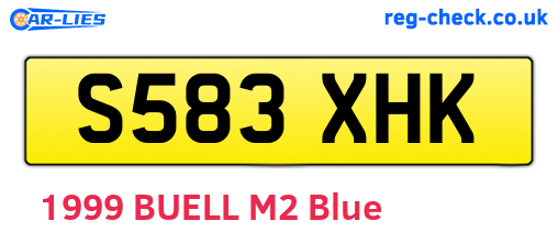 S583XHK are the vehicle registration plates.