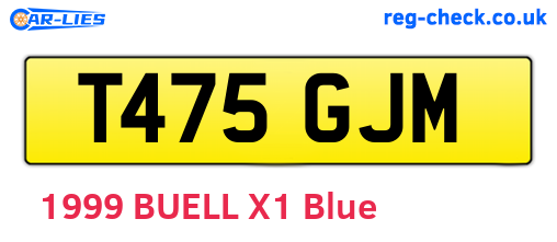 T475GJM are the vehicle registration plates.