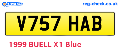 V757HAB are the vehicle registration plates.