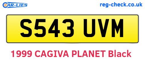 S543UVM are the vehicle registration plates.
