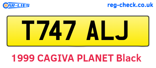 T747ALJ are the vehicle registration plates.