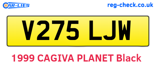 V275LJW are the vehicle registration plates.