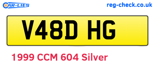V48DHG are the vehicle registration plates.