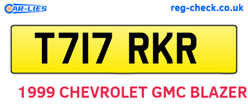 T717RKR are the vehicle registration plates.