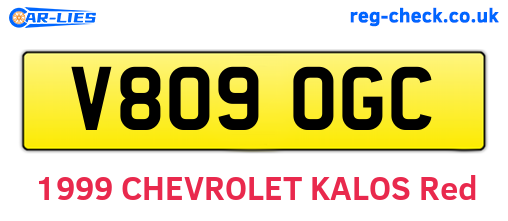 V809OGC are the vehicle registration plates.