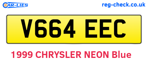 V664EEC are the vehicle registration plates.