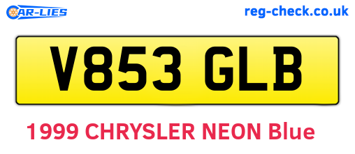 V853GLB are the vehicle registration plates.