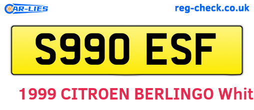 S990ESF are the vehicle registration plates.