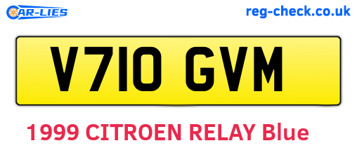 V710GVM are the vehicle registration plates.