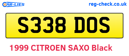 S338DOS are the vehicle registration plates.