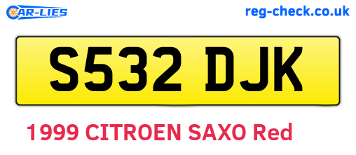 S532DJK are the vehicle registration plates.