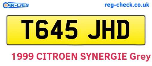 T645JHD are the vehicle registration plates.