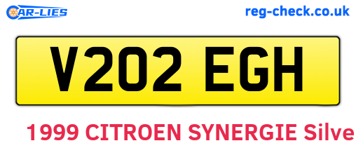 V202EGH are the vehicle registration plates.