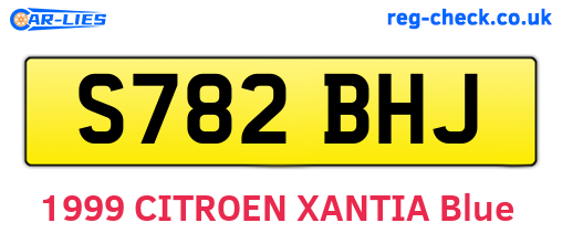 S782BHJ are the vehicle registration plates.