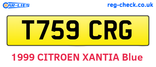 T759CRG are the vehicle registration plates.