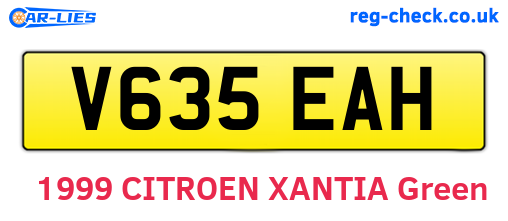 V635EAH are the vehicle registration plates.