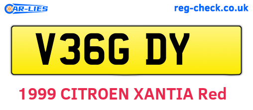 V36GDY are the vehicle registration plates.